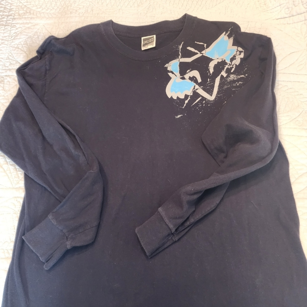 Fox XL tshirt black turquoise logo